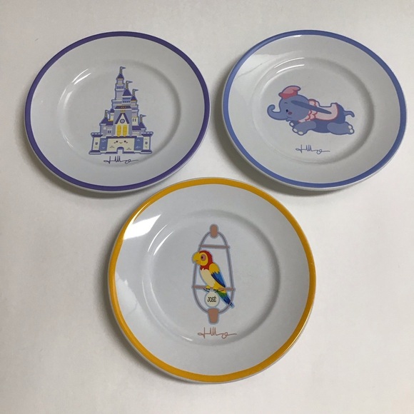 Disney Jerrod Mayurama Dessert Plates SET OF 3 Cinderella Castle Dumbo Jose’ 7” - Picture 9 of 15